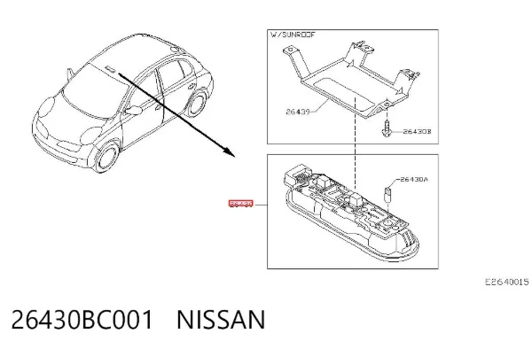 Tavan lambası Nissan Qashqai I