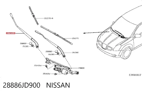 Silecek kolu Nissan Qashqai I
