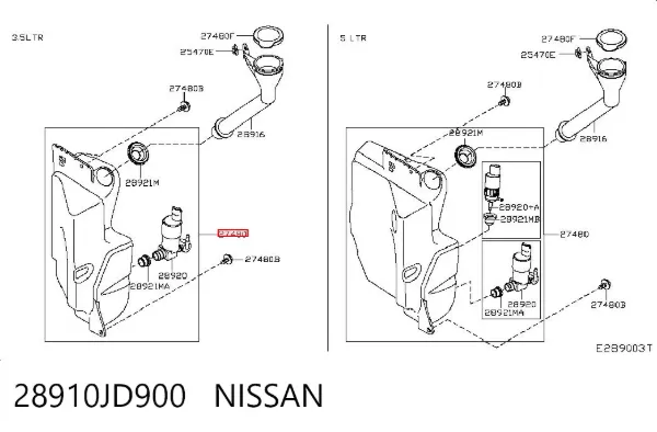 Silecek suyu deposu Nissan Qashqai I