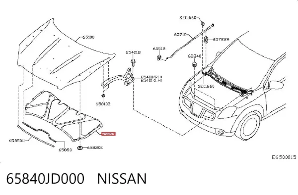 Kaput keçesi Nissan Qashqai I