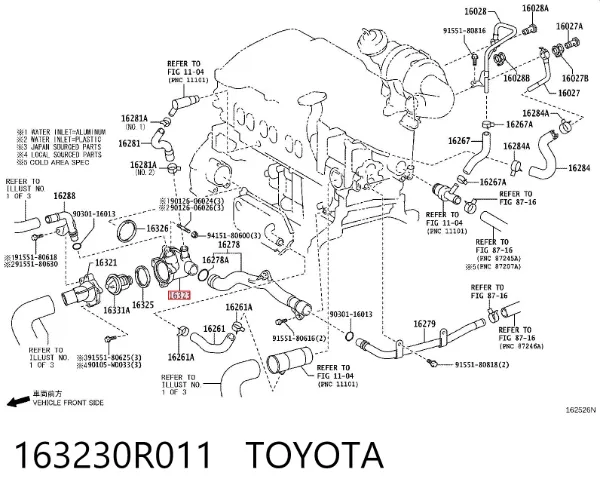 Termostat gövdesi Toyota Corolla E15