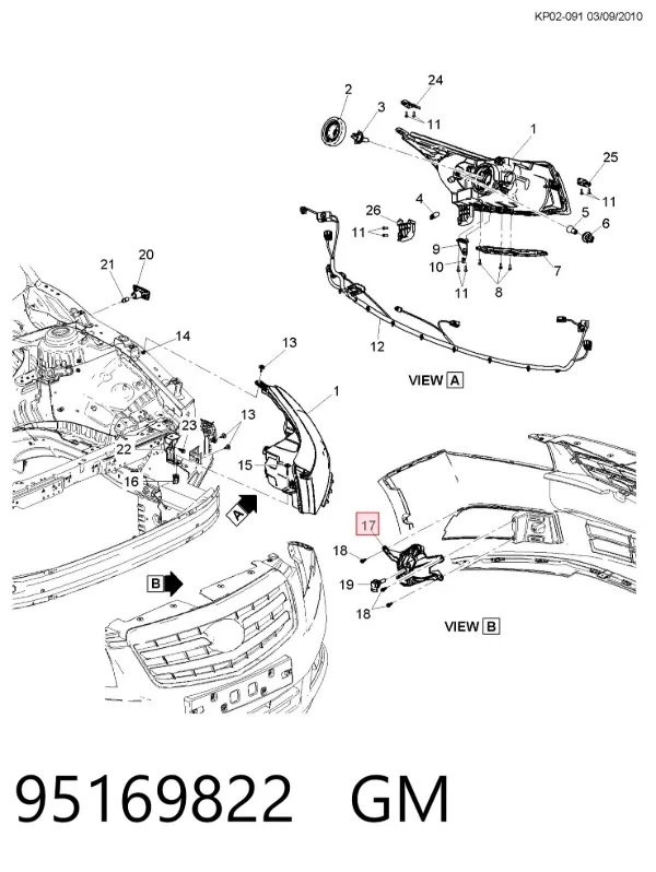 Sol sis farı Chevrolet Cruze J300