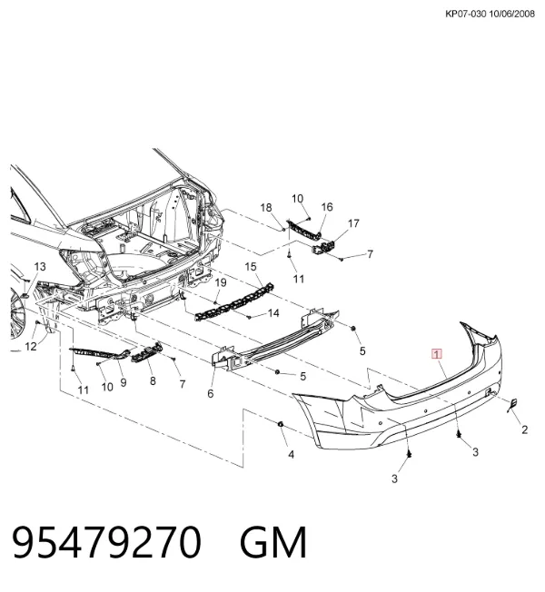 Arka tampon Chevrolet Cruze J300