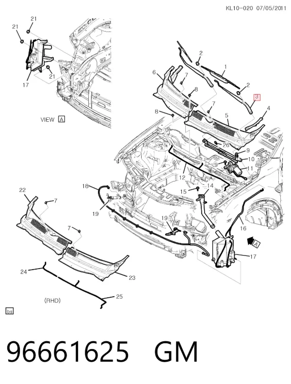 Silecek kolu Chevrolet Captiva I