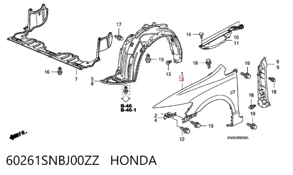Sol ön çamurluk Honda Civic VIII
