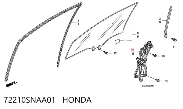 Sağ Ön cam krikosu Honda Civic VIII