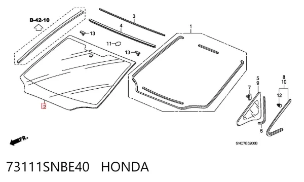 Ön cam Honda Civic VIII