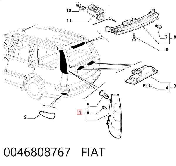 Sol arka stop Fiat Marea 185