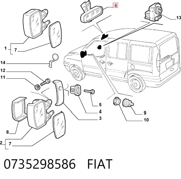 Dikiz aynası Fiat Doblo I