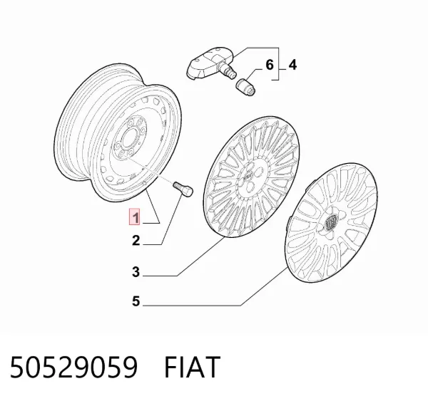 Çelik jantlar (preslenmiş) 50529059 Fiat/Alfa/Lancia