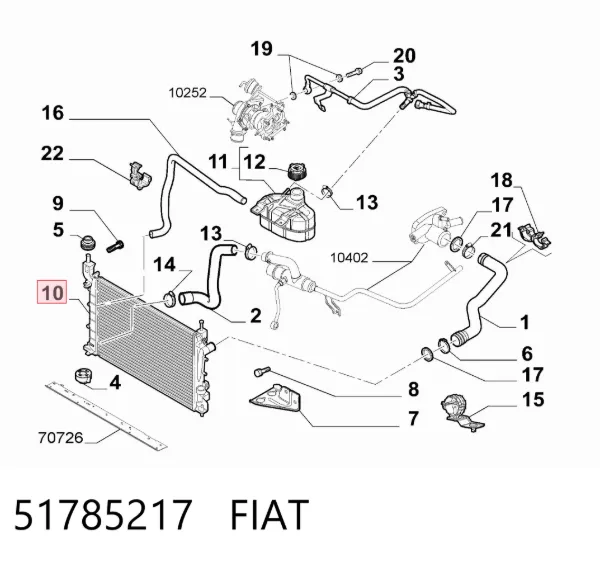 Radyatör 51785217 Fiat/Alfa/Lancia