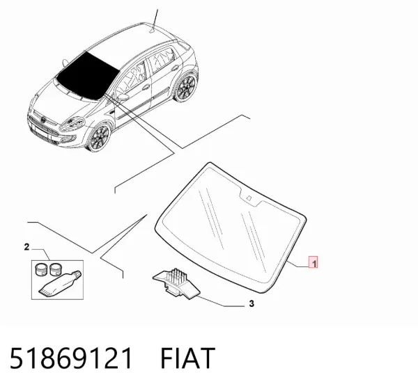 Ön cam Fiat Punto GRAND