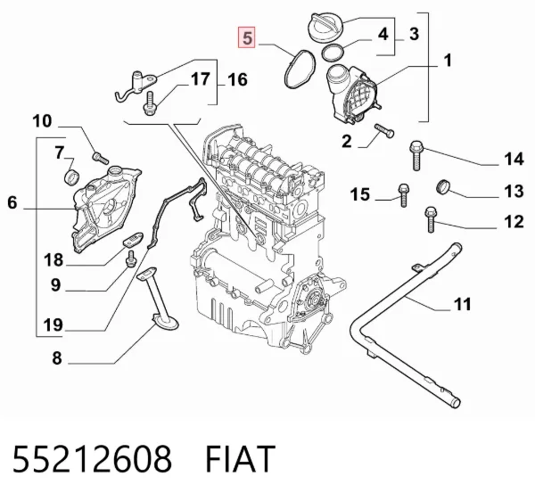 Yağ doldurma kapağı contası 55212608 Fiat/Alfa/Lancia
