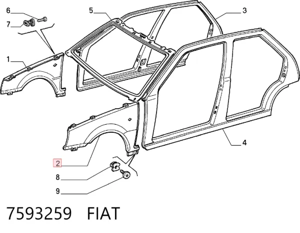 Sol ön çamurluk Fiat Tempra 159