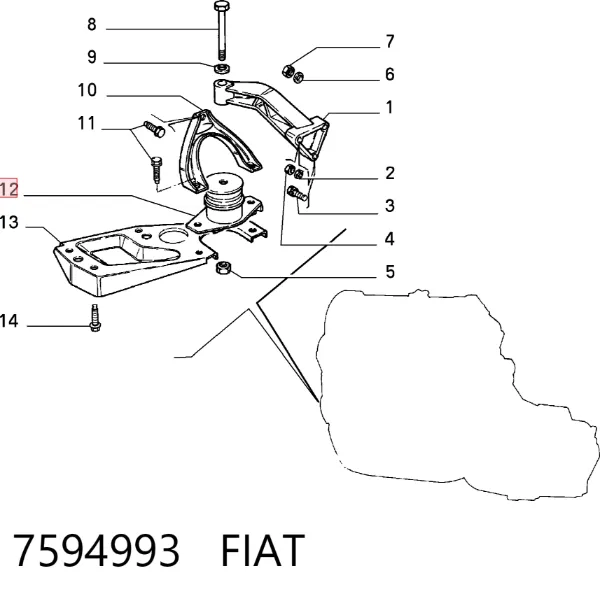 Ön motor takozu Fiat Tipo 160
