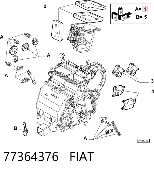 Kalorifer klapesi tahrik kolu 77364376 Fiat/Alfa/Lancia