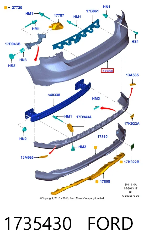 Arka tampon Ford Focus III