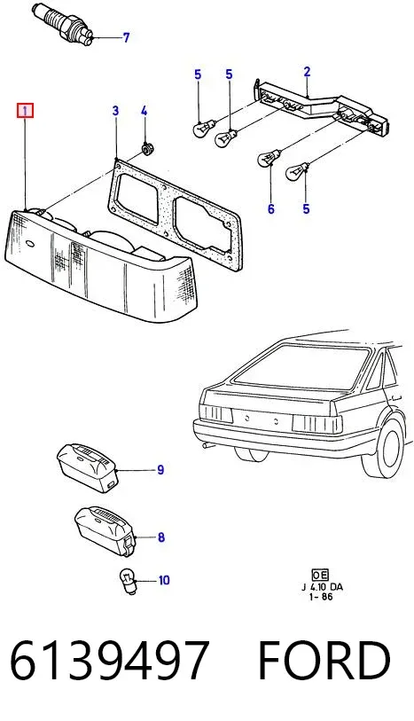 Sol arka stop Ford Escort IV