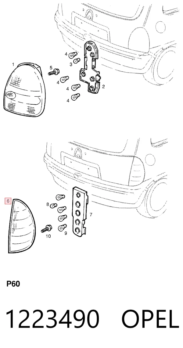 Sol arka stop Opel Corsa B