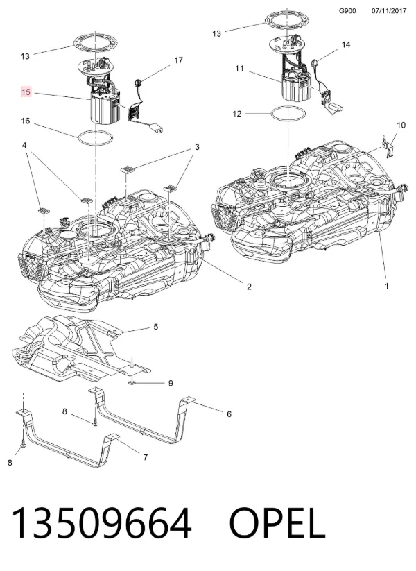 Benzin pompası Opel Astra K