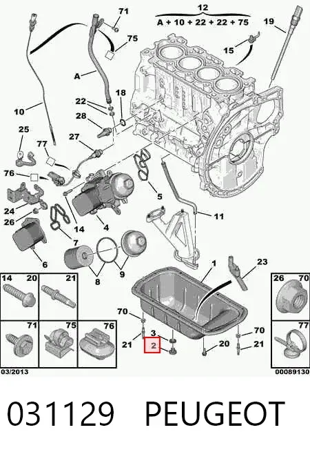 Yağ karteri tapası 031129 Peugeot/Citroen