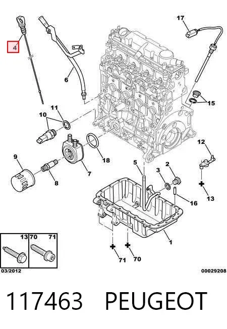 Motor yağı seviye göstergesi (indikator) 117463 Peugeot/Citroen