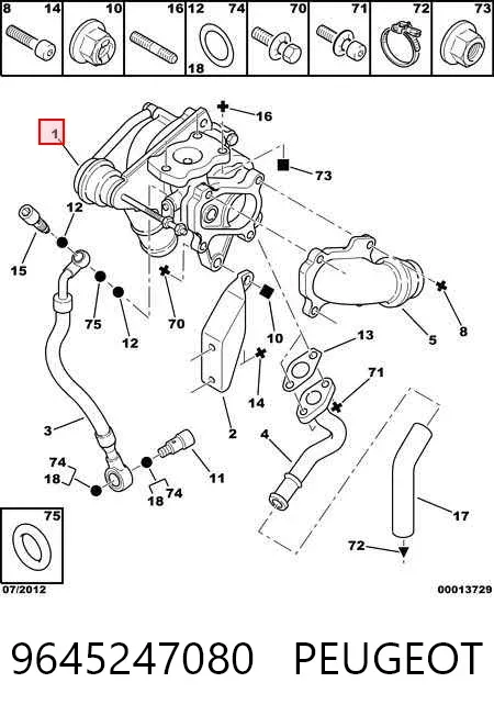 Turbo 9645247080 Peugeot/Citroen