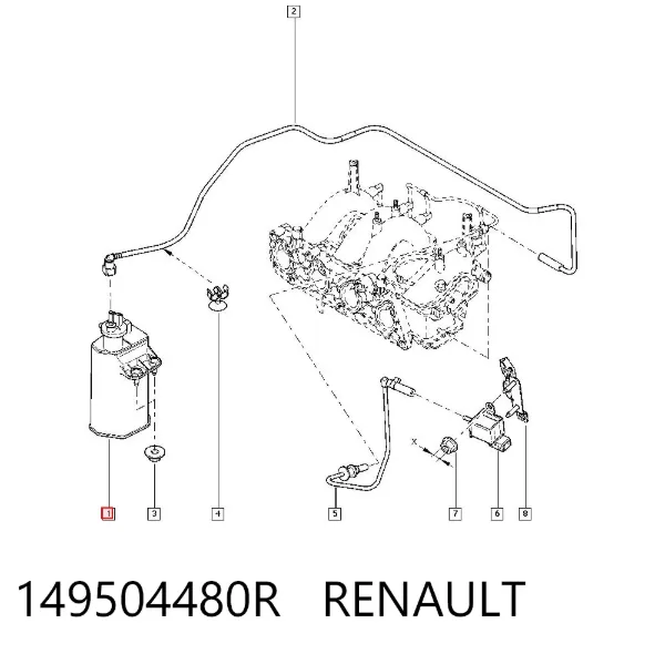 Yakıt buharı adsorberi 149504480R Renault (RVI)