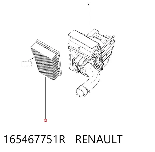 Hava filtresi 165467751R Renault (RVI)