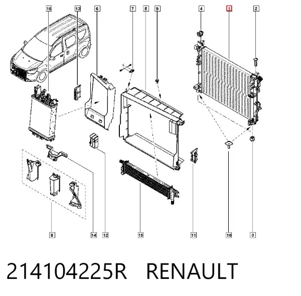 Radyatör 214104225R Renault (RVI)