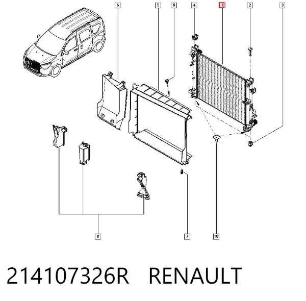Radyatör 214107326R Renault (RVI)