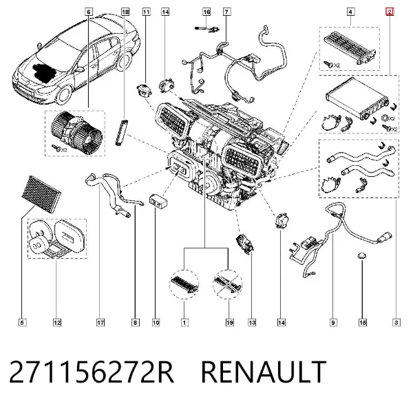 Kalorifer peteği Renault Fluence L3