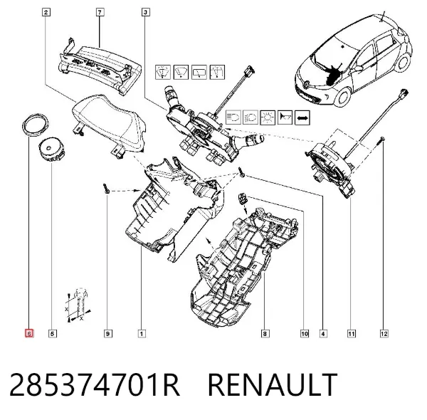 Yağmur sensörü plakası 285374701R Renault (RVI)