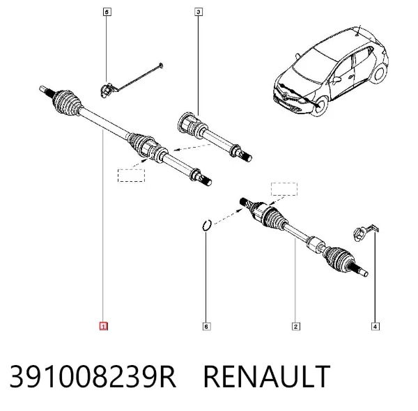 Sağ aks 391008239R Renault (RVI)