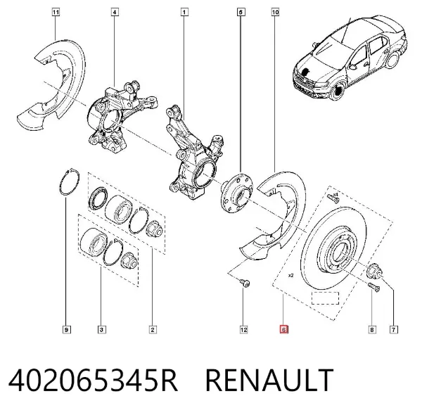 Ön fren diski 402065345R Renault (RVI)