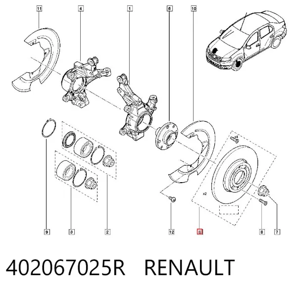 Ön fren diski 402067025R Renault (RVI)