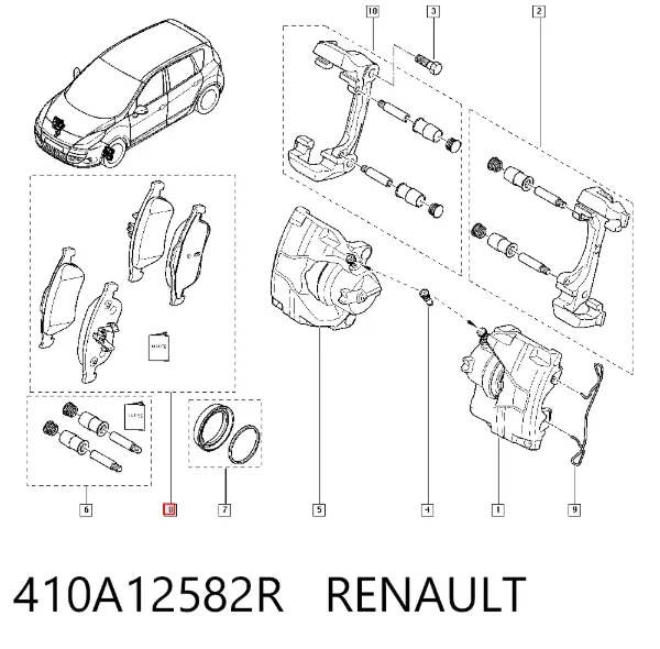 Ön fren balatası 410A12582R Renault (RVI)