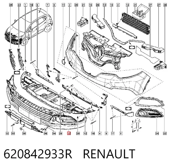 Ön tampon alt parça 620842933R Renault (RVI)