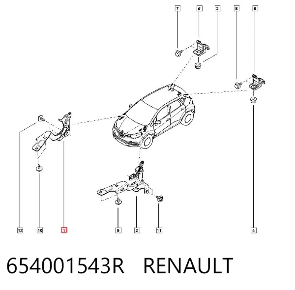 Sağ kaput menteşesi 654001543R Renault (RVI)