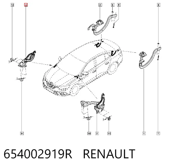 Sağ kaput menteşesi 654002919R Renault (RVI)