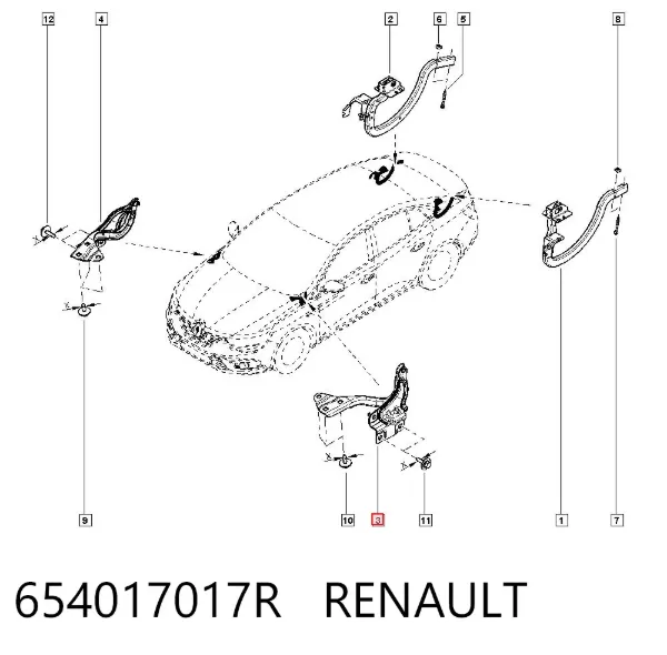 Sol kaput menteşesi 654017017R Renault (RVI)