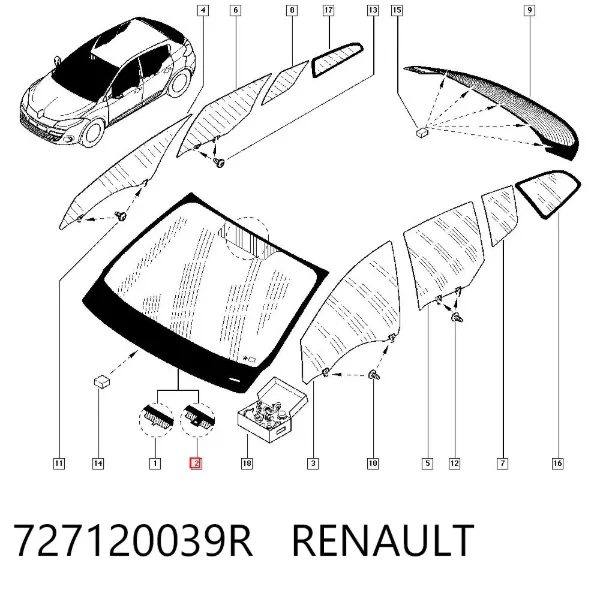 Ön cam Renault Megane III