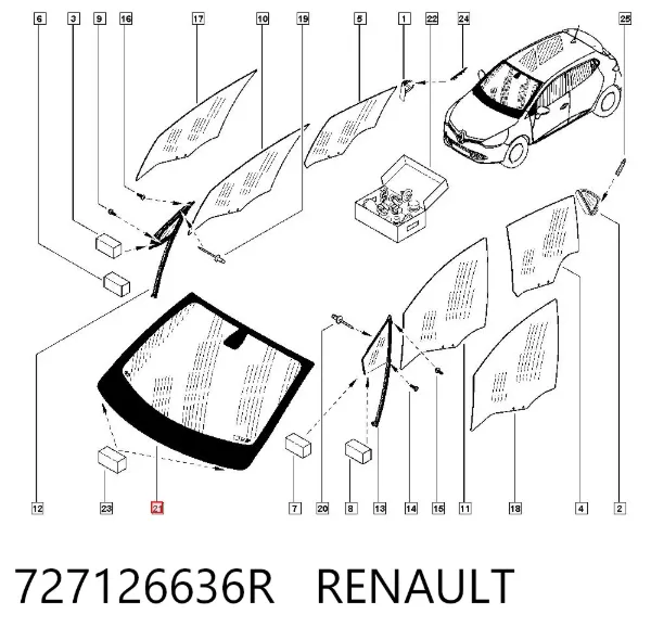 Ön cam Renault Clio IV