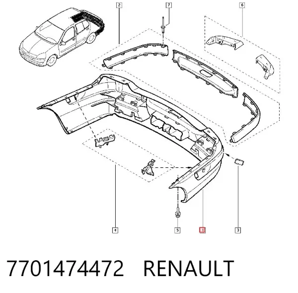 Arka tampon Renault Clio SYMBOL