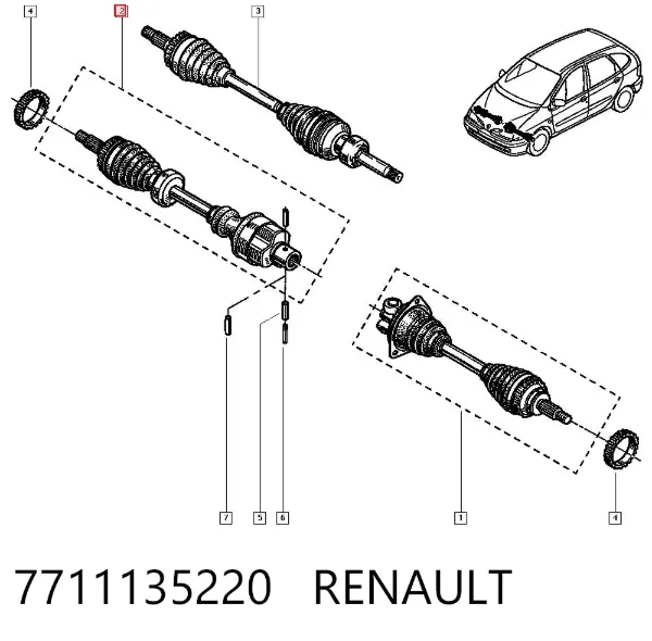 Iç aks kafası Renault Kangoo I