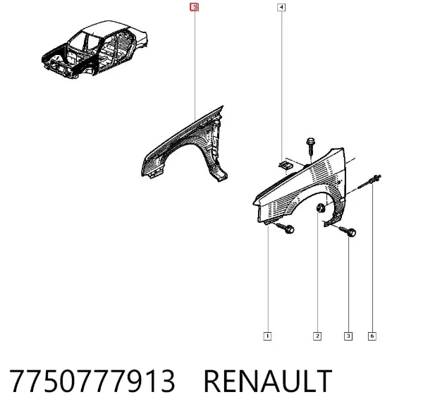 Sağ ön çamurluk Renault 19 I