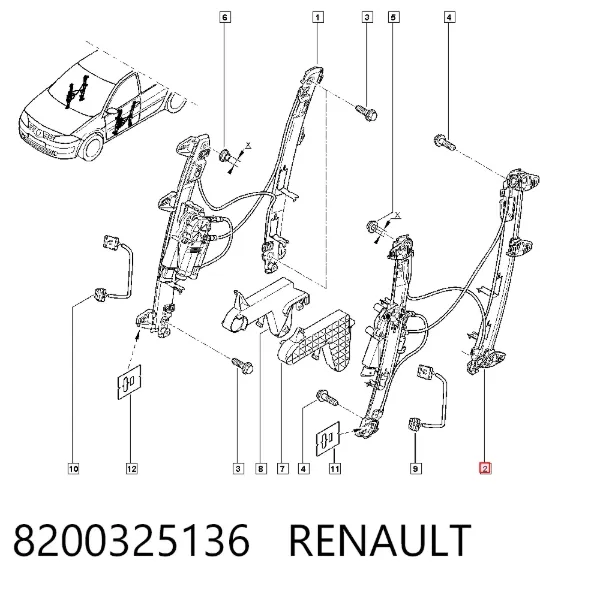 Sol Ön cam krikosu 8200325136 Renault (RVI)