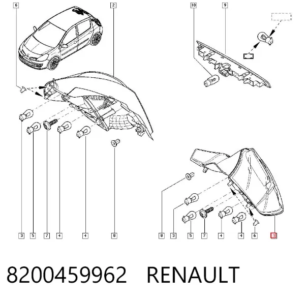Sol arka stop 8200459962 Renault (RVI)