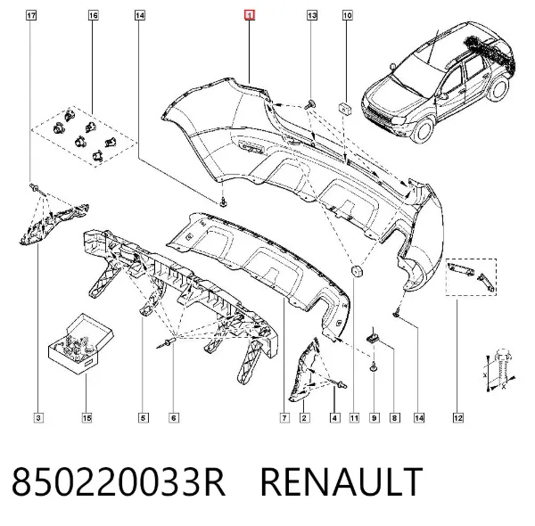Arka tampon 850220033R Renault (RVI)
