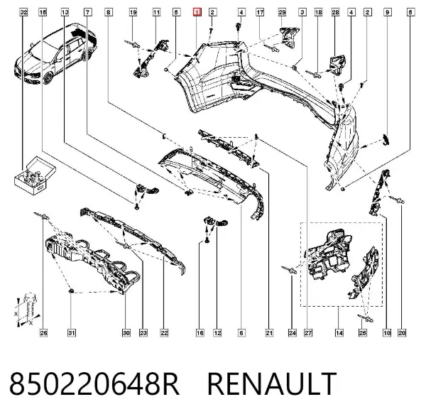 Arka tampon Renault Megane IV